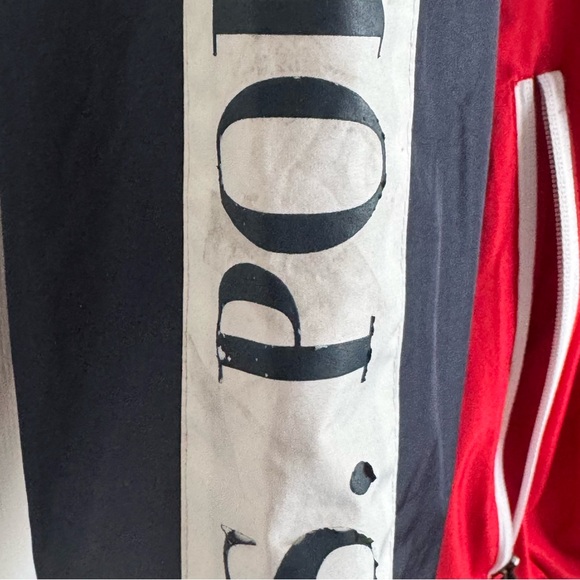 USPA polar fleece men’s Large classic navy jacket Preowned With Flews - Picture 4 of 14